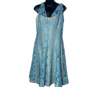 Vera wang lavender label lace overlay midi dress coquette fairy delicate femme